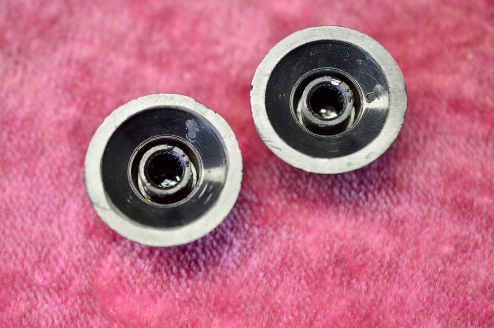 Vintage 1968 Gibson Witchhat Knobs Witch Hat Black Silver Inserts Es-335 SG Stan