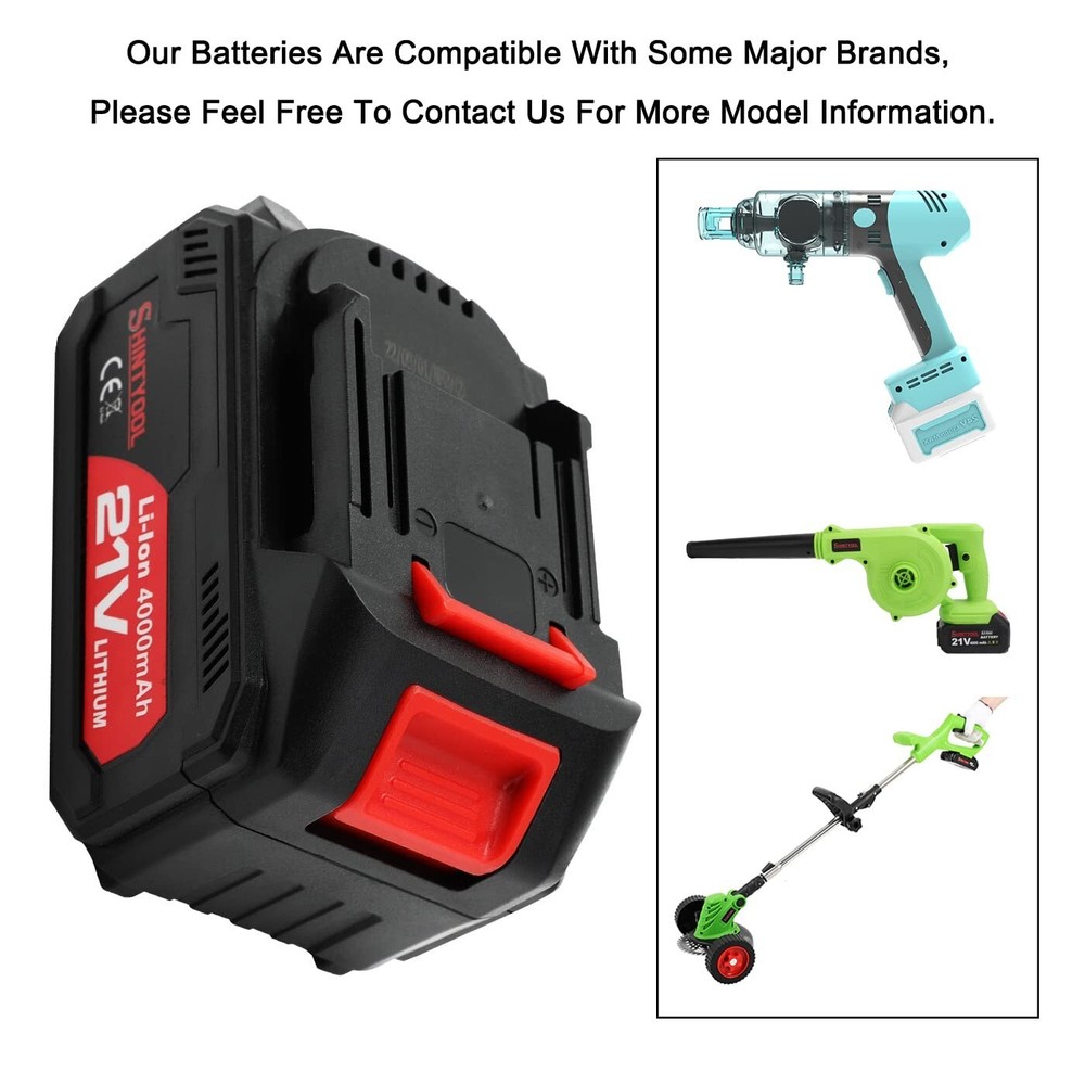 21V Lithium Battery - 4.0 Ah Battery with Charger Adapter Led Indicator