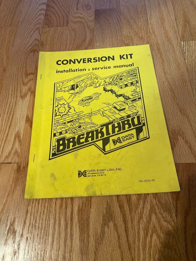 Break Thru Conversion Kit Installation & Service Manual Data East 1986