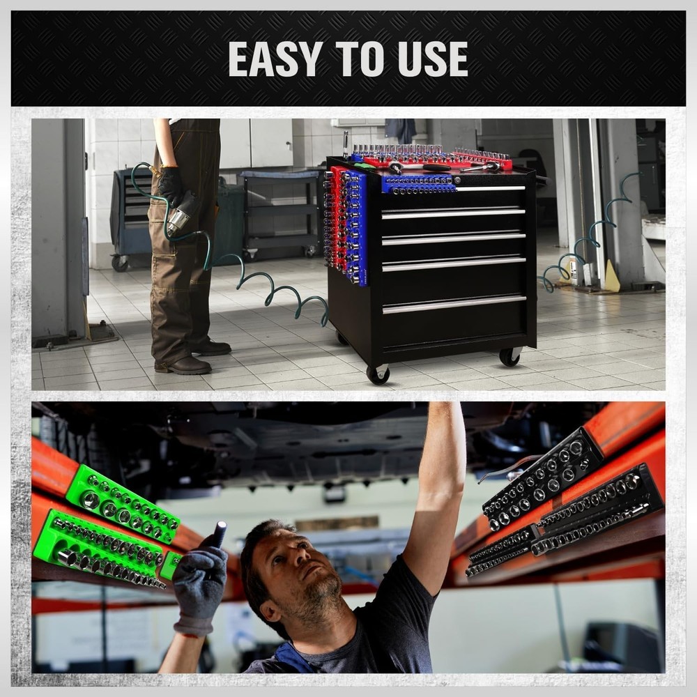 Magnetic Socket Organizer Set - 286 Piece Storage Solution