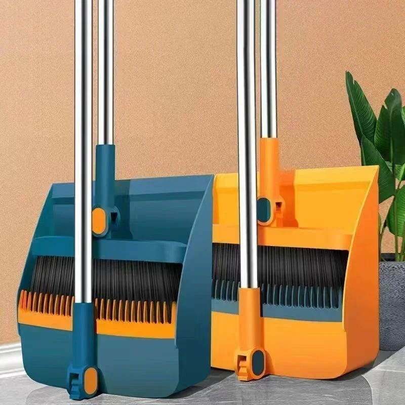 Household Broom and Dustpan Set Folding Long Handle Sweeping Set