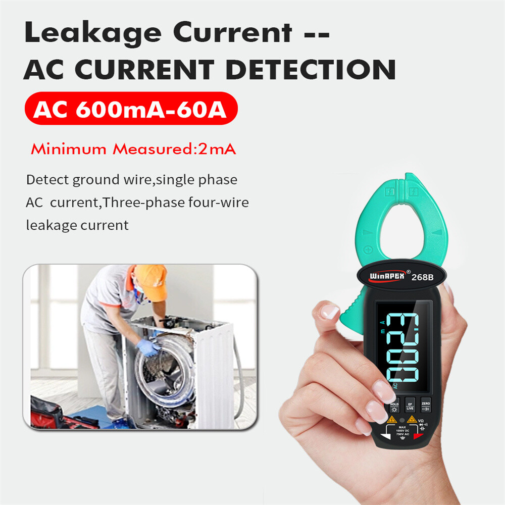 Digital Clamp Meter Multi meter DC/AC Current 600mA-60A Handheld Electrical Test