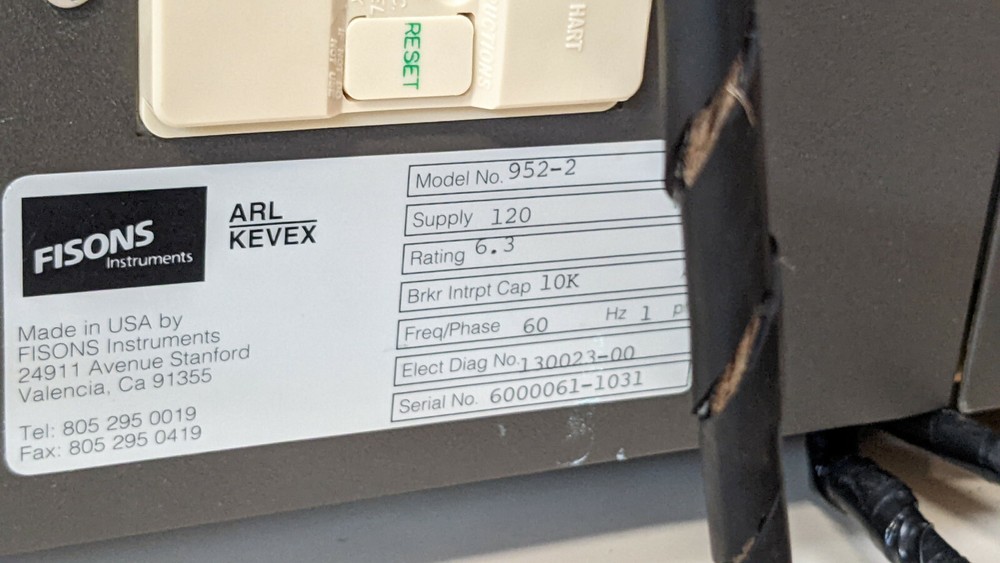 Kevex 952-2 Omicron X-Ray Fluorescence Spectrometer XRF