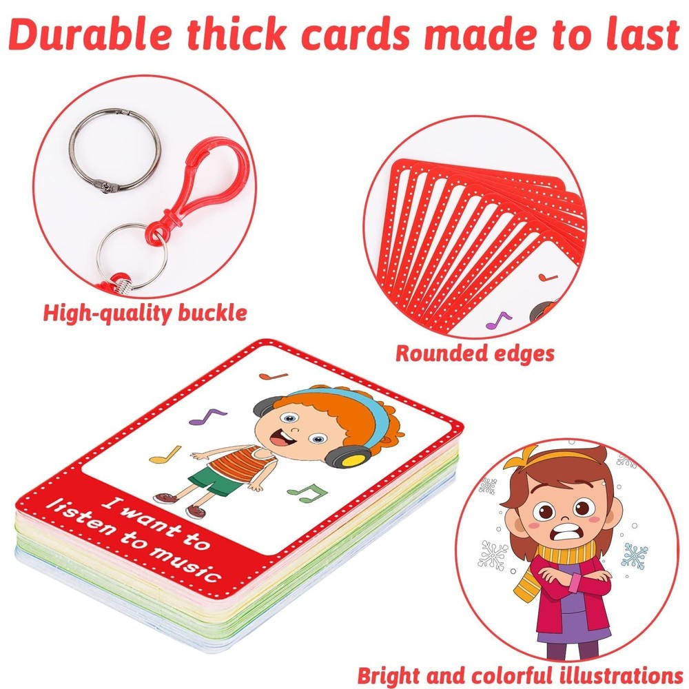 40PCS Autism Communication Cards Special Needs Visual Aid Flash Cards