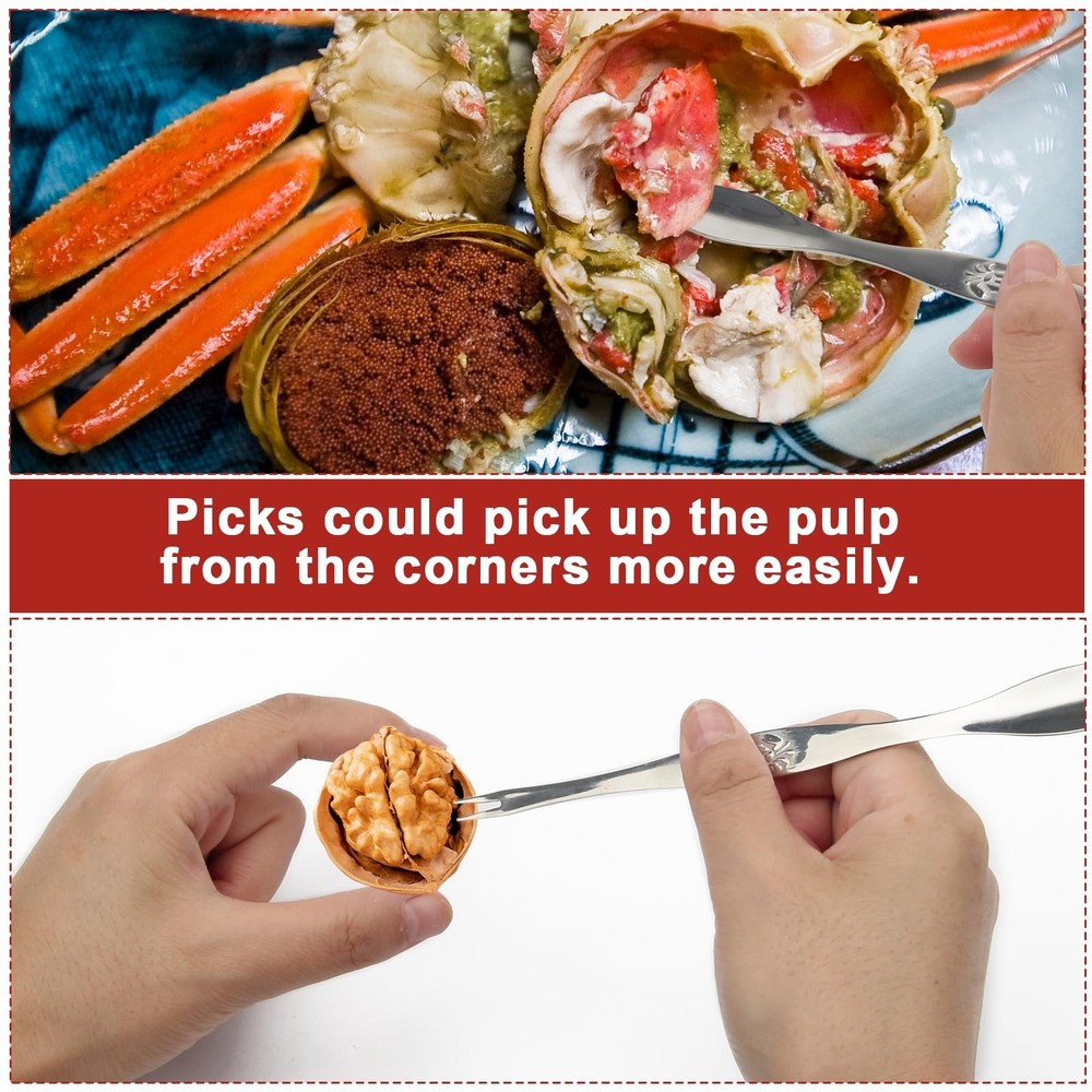 4 Pcs Walnut Cracker Tools, Windspeed Nut Crackers Three Opening Clips Red