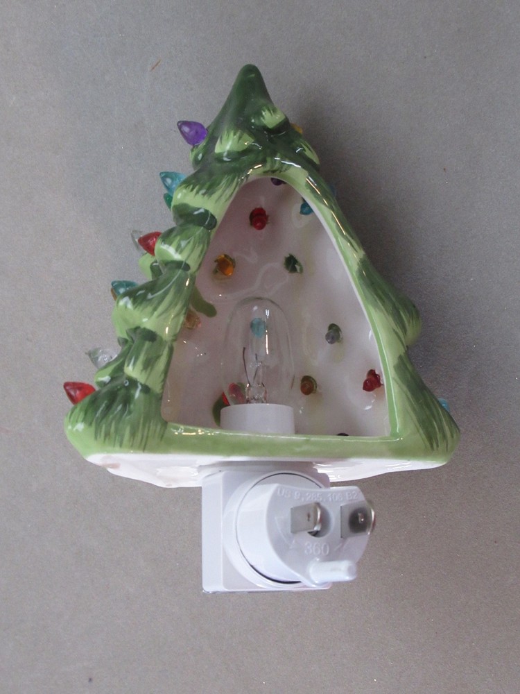 Green Ceramic Christmas Tree Home Night Light