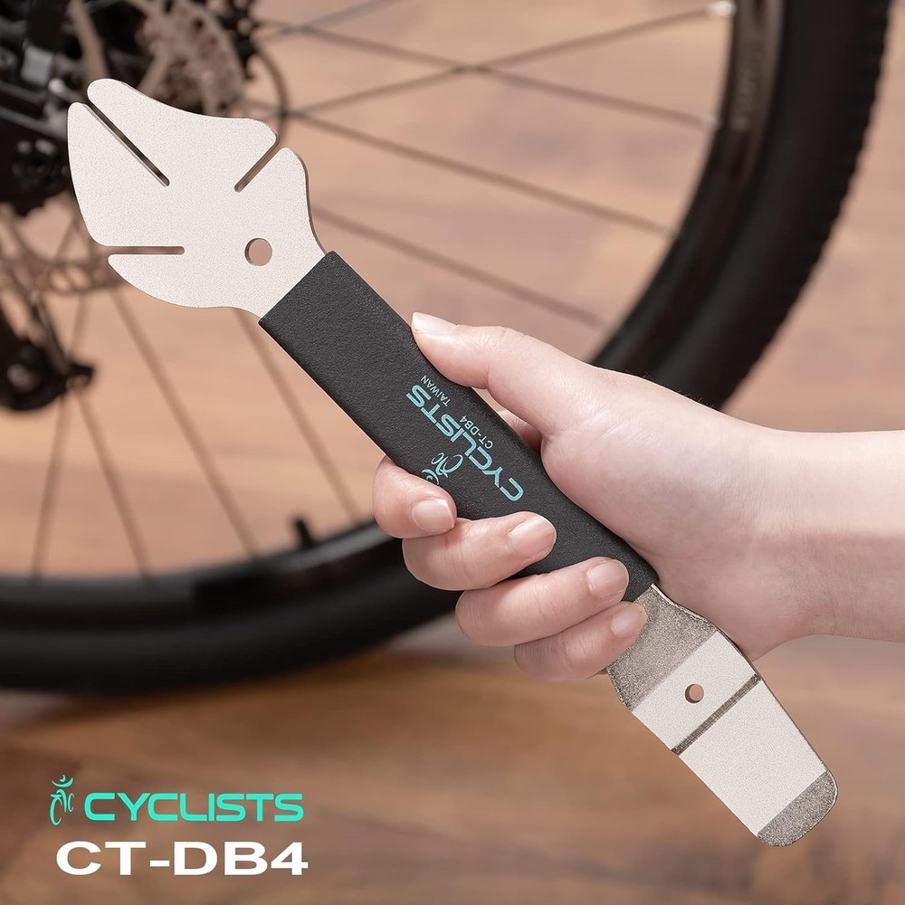 cyclists Rotor Truing Fork - 2 in 1 Bike Tool & Medium, Silver
