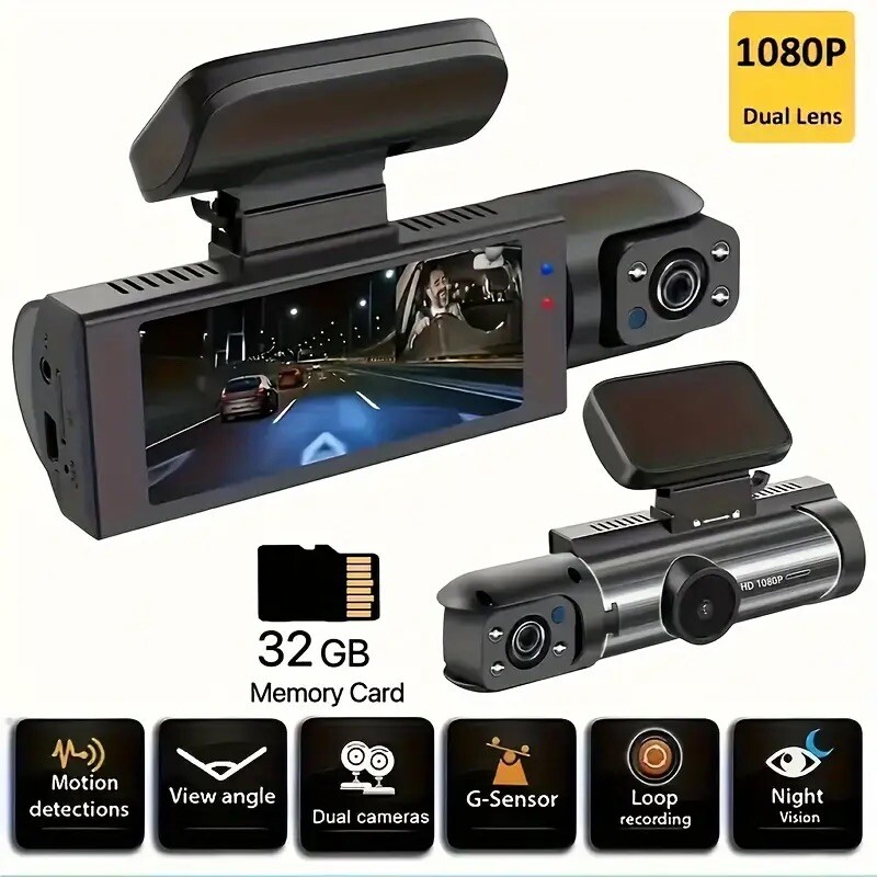 Dash Camera 1080P HDR Front and Rear Dash Cam App Control G Sensor
