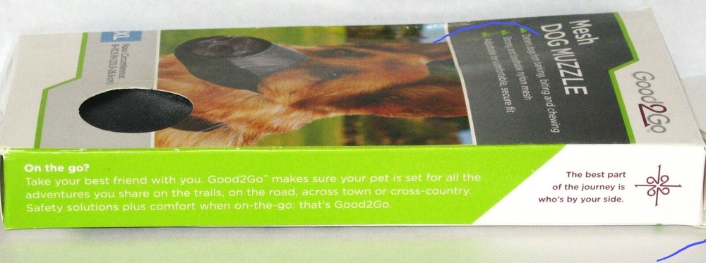 Good to go Dog Muzzle, Adjustable Soft Mesh, Size X-Large New