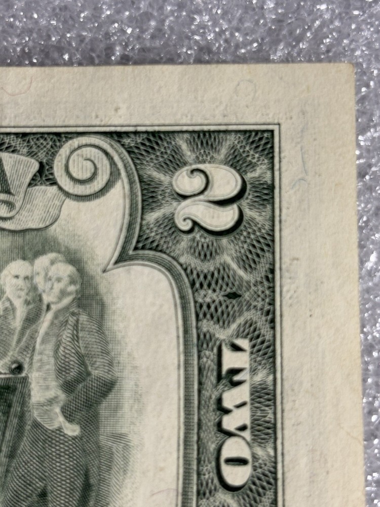 1995 Us $2 Dollar Error Note Ink Bleeds , Miscut Excellent Condition ￼