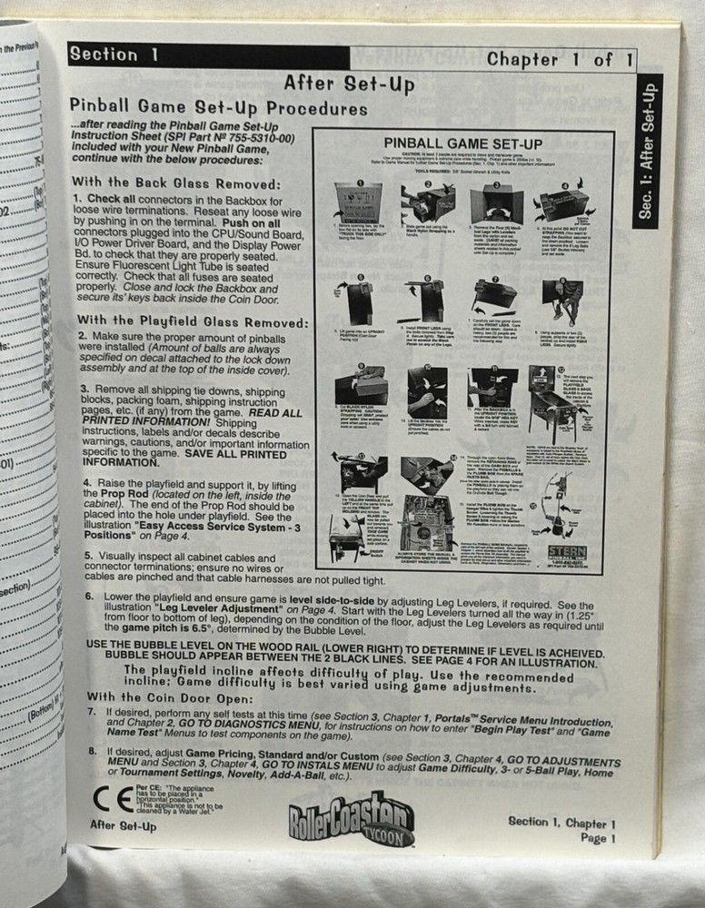 ORIGINAL-STERN-ROLLER COASTER TYCOON-OWNERS MANUAL
