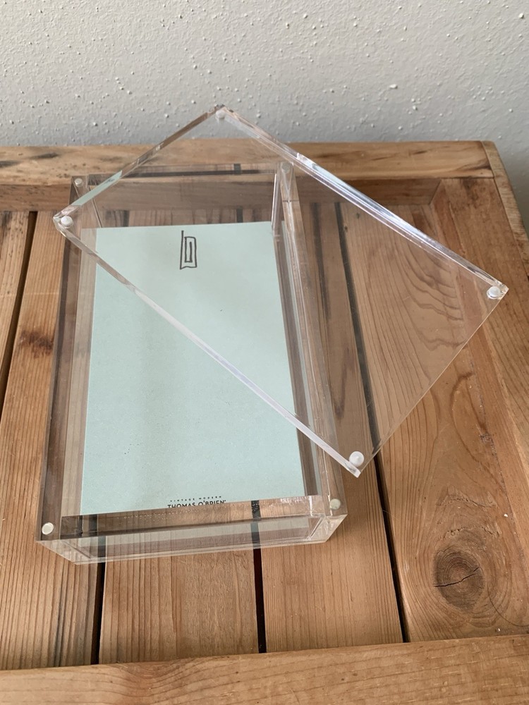 Thomas O’Brien Clear Acrylic Box With Stationery Notes