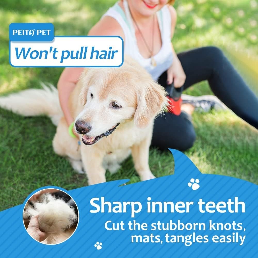 Professional-Grade Grooming Tool - Undercoat Rake & Deshedding Brush for Pets