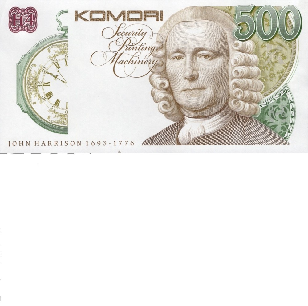 Komori (JPN) TEST NOTE 500 Units John Harrison Type B UNC