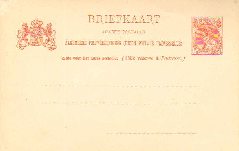 Netherlands Higgins & Gage 26 Unused.