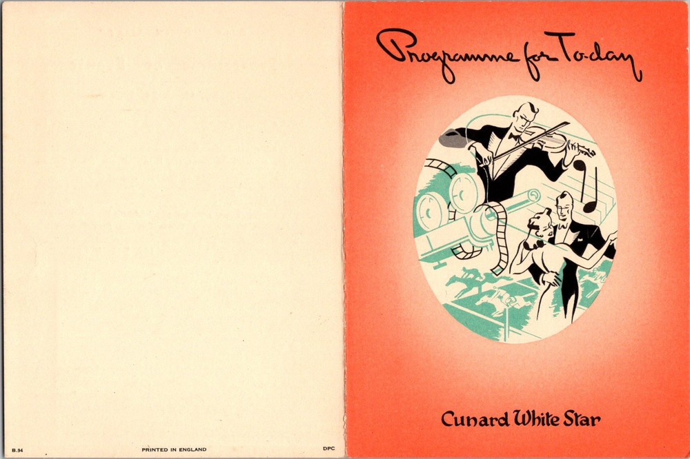 March 1950 RMS Queen Mary Today's Programme Program Itinerary Cunard White Star