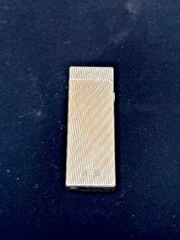 VINTAGE Dunhill Silver Gas Lighter Wave Pattern Serviced Working Japan