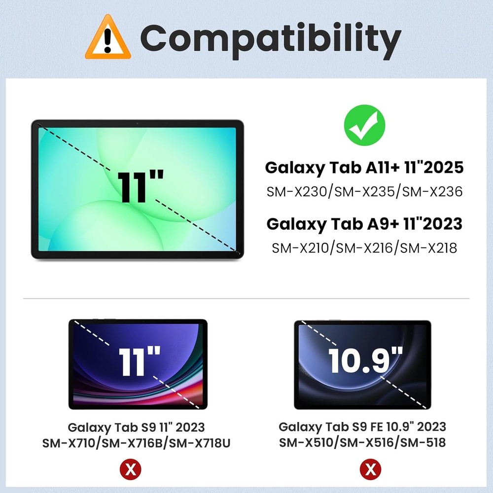 Samsung Galaxy Tab A11 Plus 11 Inch Screen Protector 2 Pack, 9H Hardness