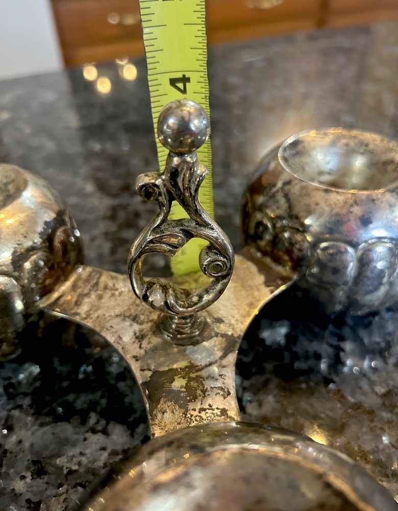 Vintage silver-plated three-part candelabra