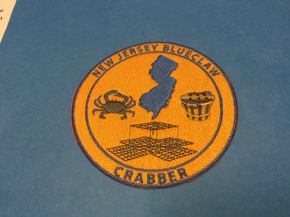 New jersey Blue Claw Crabber 4" Embroidered Iron On Patch