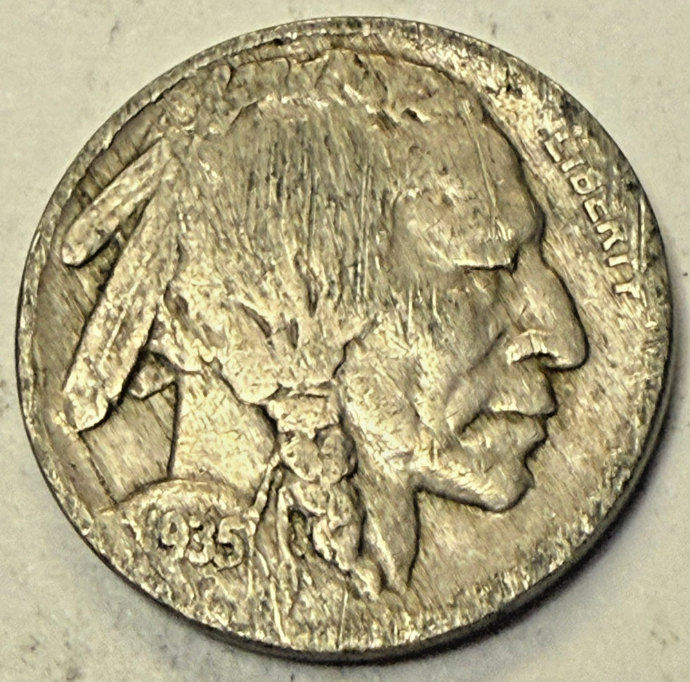 1935  Buffalo Nickel 5 Cent Coin X2