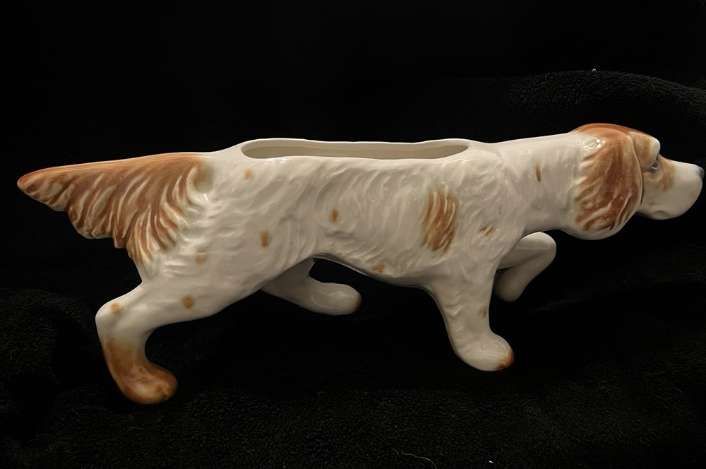 Glass Hunting Dog Planter, 1960