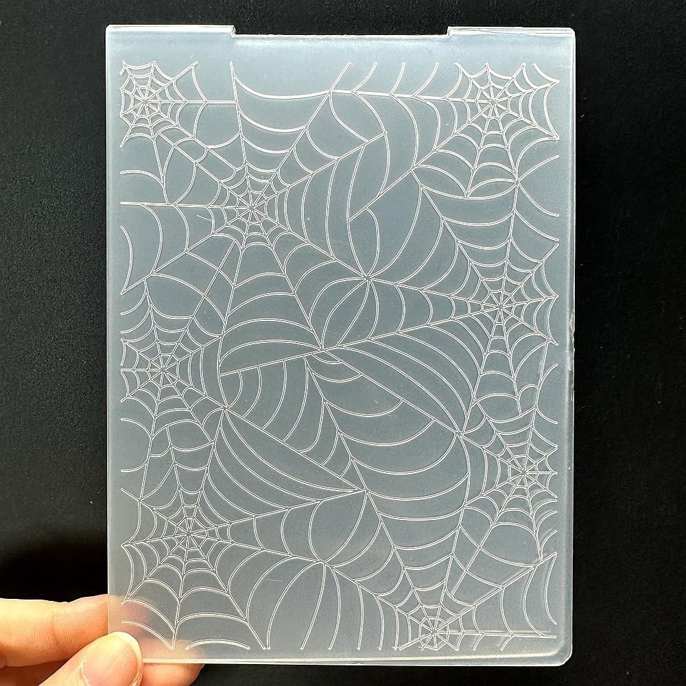3D Plastic Embossing Folder Template Spider Web Texture A6 Size for Card Making