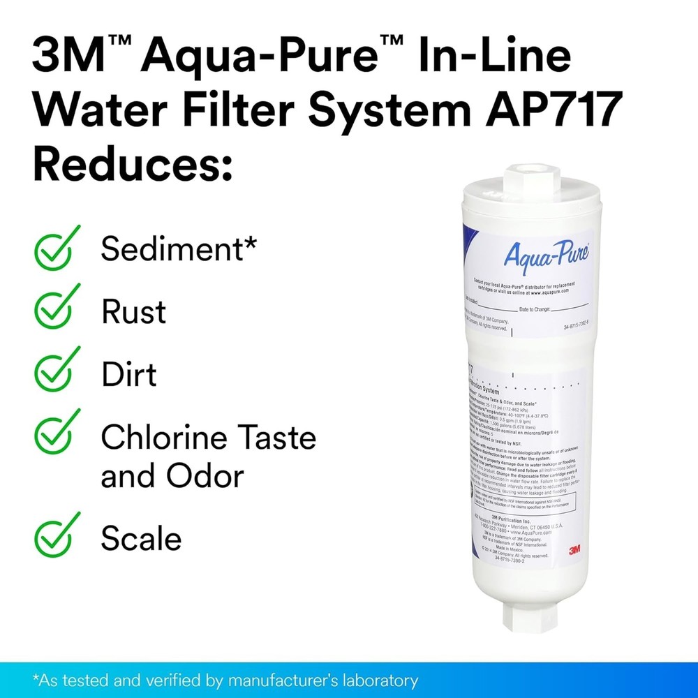 3-Pack Aqua-Pure AP717 Inline Water Filter for Refrigerator