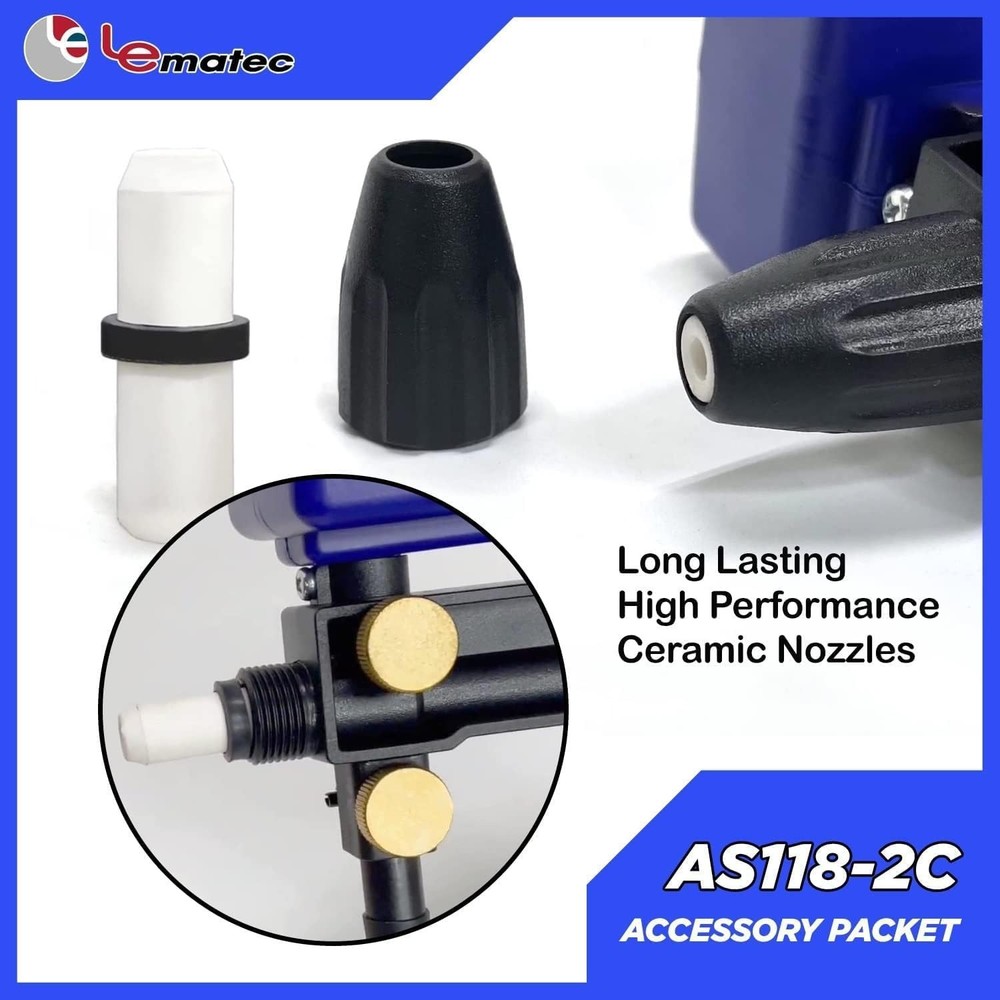 Sandblaster Accessory Kit Ceramic Nozzle Tips Dust Covers for AS118-2C