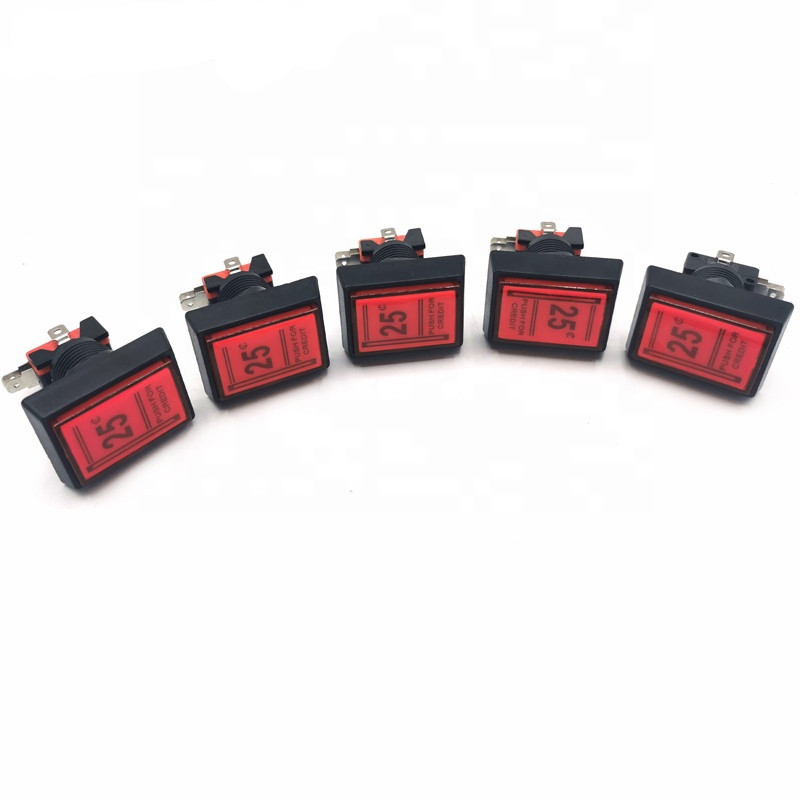 6pcs 25c LED Push Arcade Button For Credit with Free Microswitch *Discounted*
