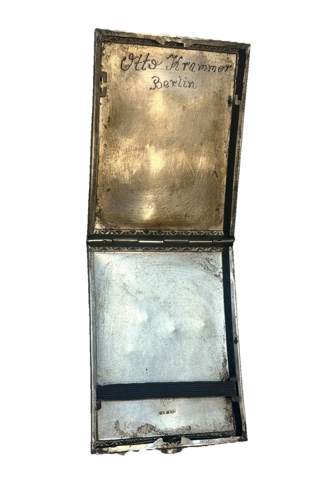 WW2 Germany Metal Silver Marked Signed Cigarette Case