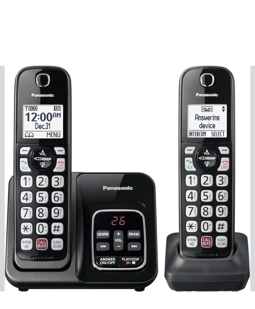 Panasonic Cordless Landline Phone Set with Advanced Call Blocking Feature Read
