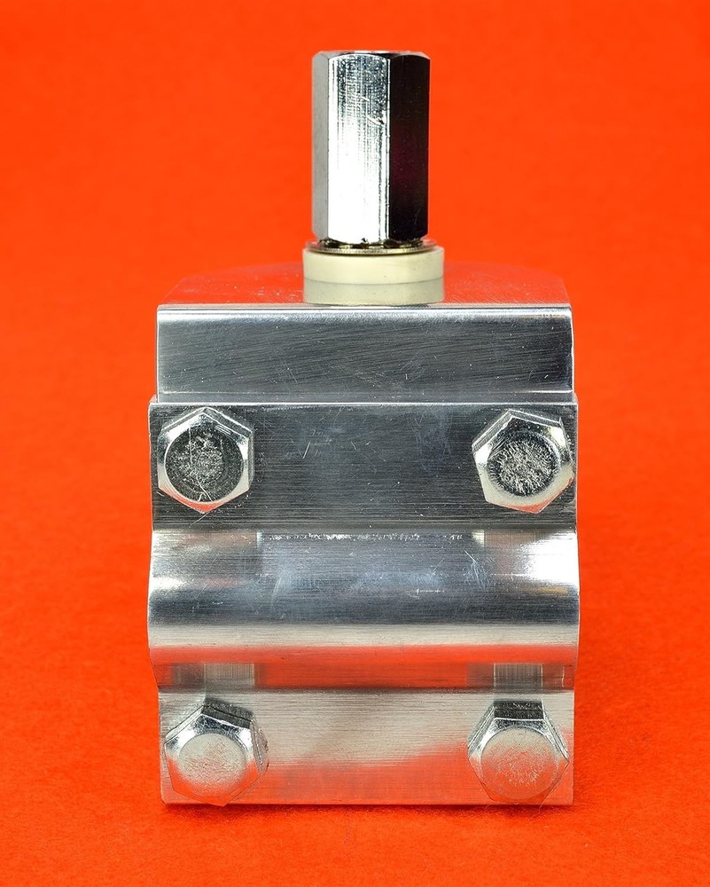 Silver Double Groove CB Antenna Mount with 3/8 x 24 Thread - Easy Installation