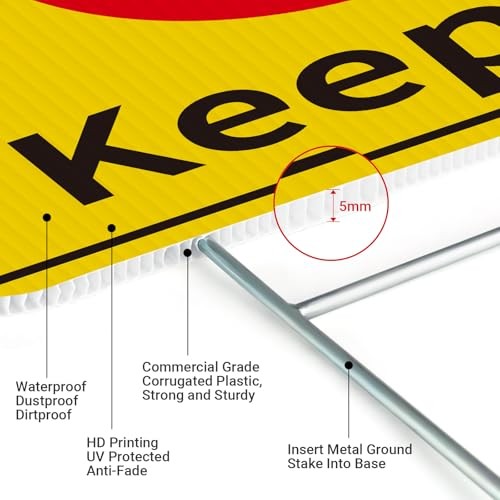 Caution Pesticide Application Keep Off Sign for Yard with Stake Kit, 2Pack