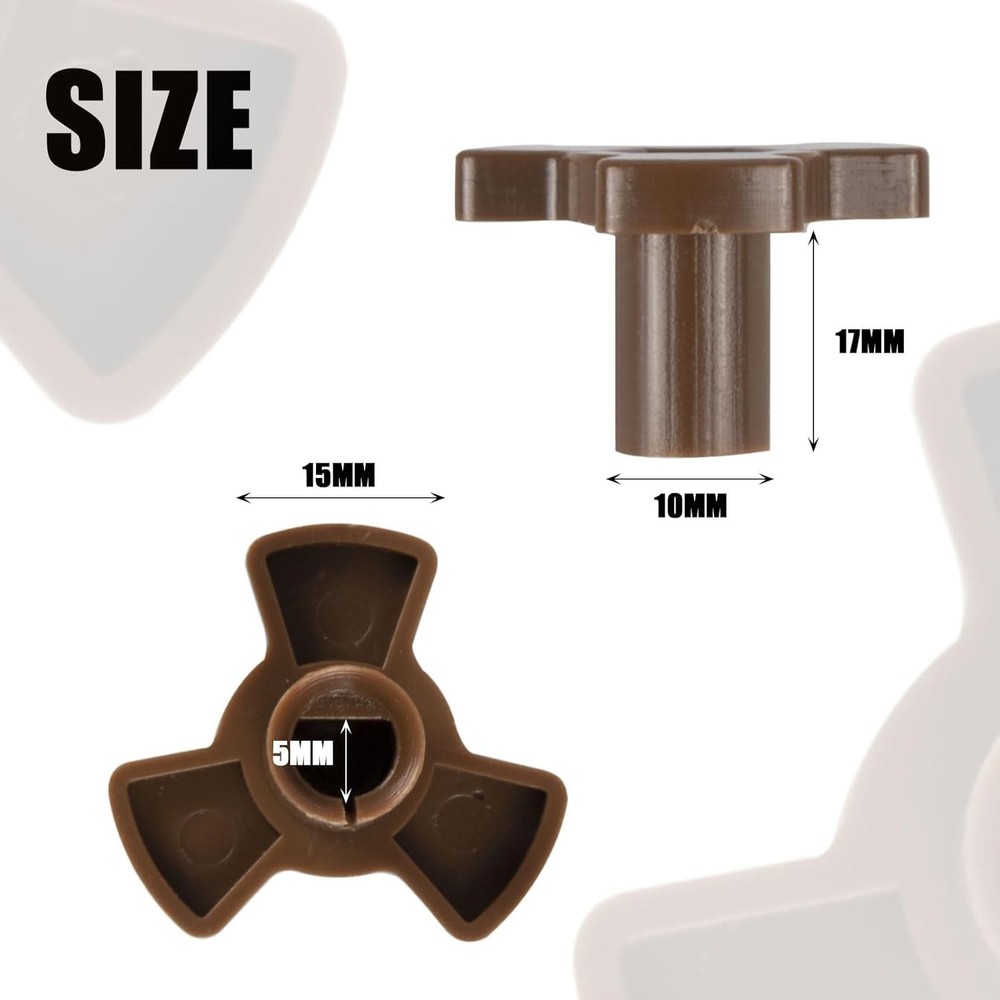 Universal Microwave Turntable Coupler 2pcs - 0.59"/15mm for Efficient Cooking