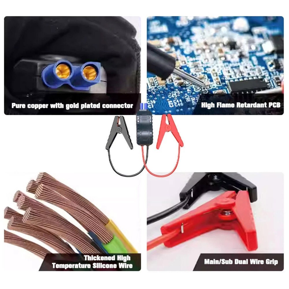 Multi-Functional Smart Battery Clamp with LED Indicators for Jump Starter Packs