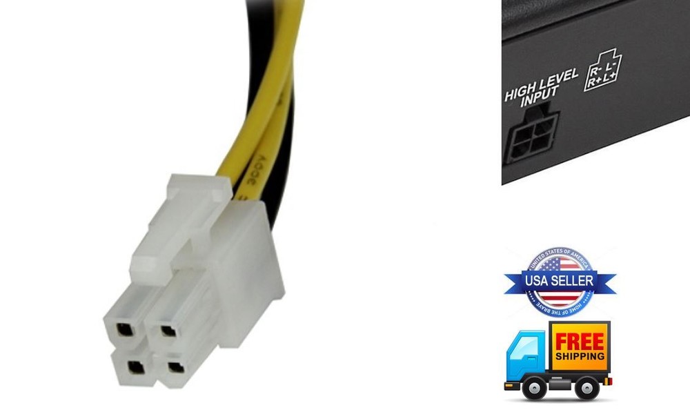 Speaker High Level Input Plug 4-Pin MTX Amplifiers Road Thunder XThunder