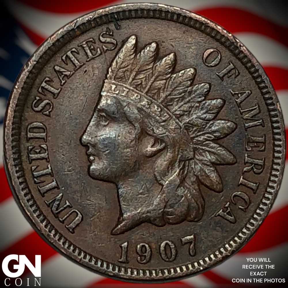 1907 Indian Head Cent Penny X0925