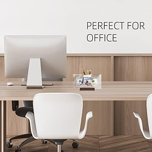 Dollar Bill Frame Acrylic Currency Display Black Walnut Base 2 Pack
