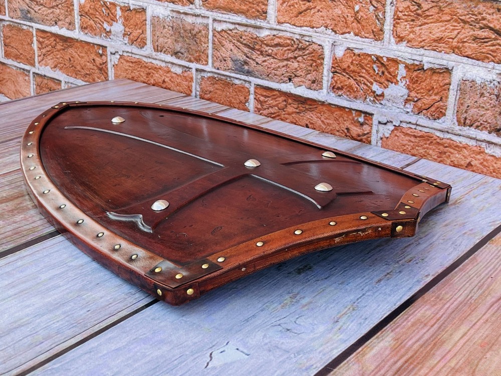 Templar Shield | Handmade Leather Cross Shield | Leather Templar Shield