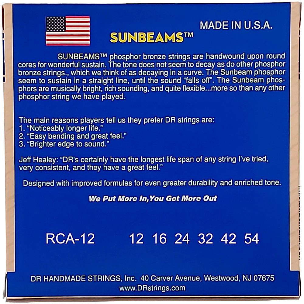 DR Strings Sunbeam Phosphor Bronze Medium Acoustic Guitar Strings