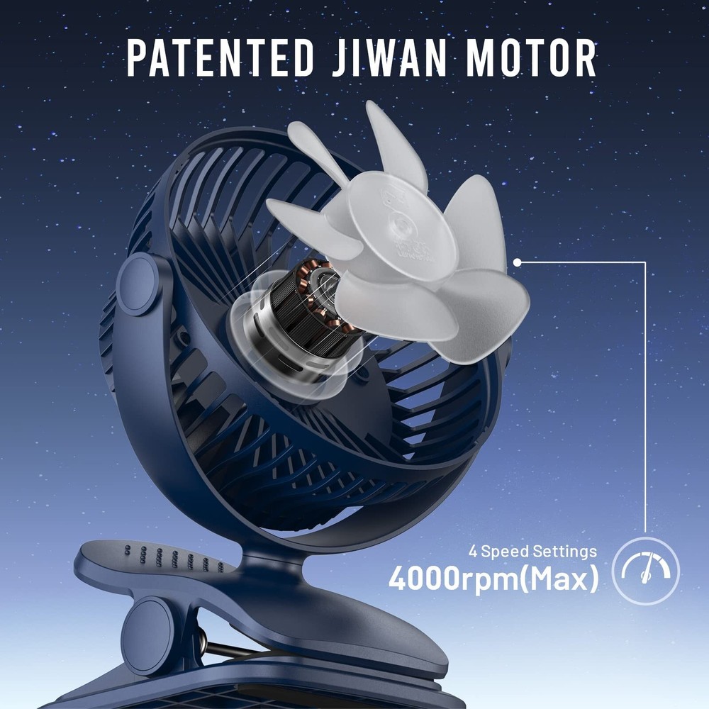 AA Battery Powered Clip on Fan with Aromatic Function,4 Speeds Battery Operat...