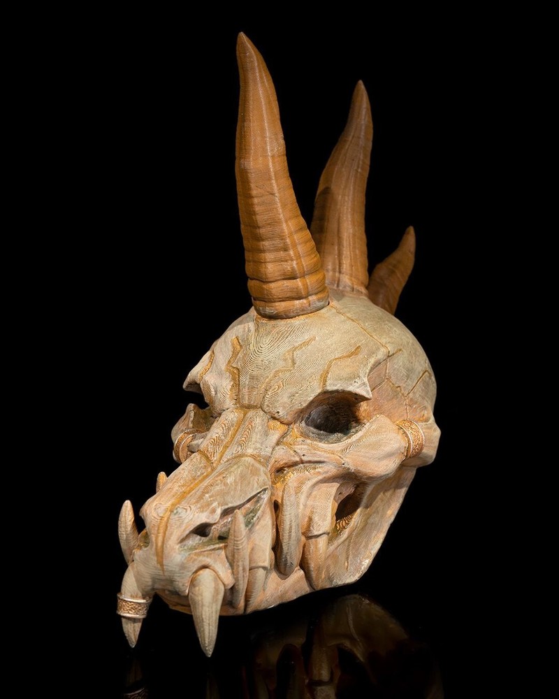 Gothic 3D Printed Dragon Skull Decor | Fantasy Creature Replica | Mythical Beast