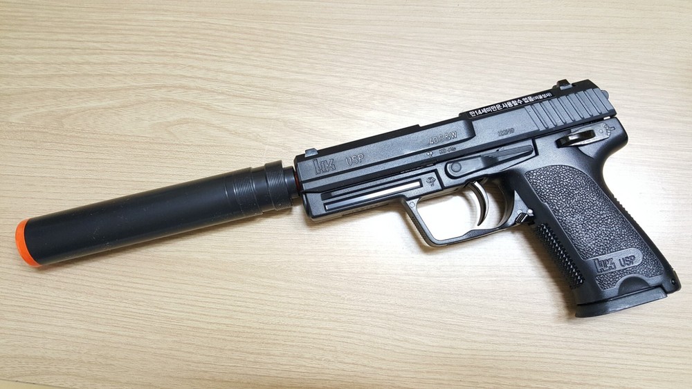 H&K USP with Silence Spring Powered 6mm BB Toy by Eagle Co.