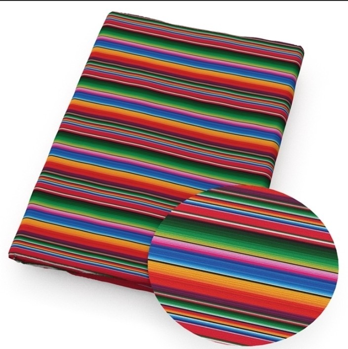 Southwest Serape Blanket pattern Polyester Cotton blend fabric 20"x55" 1087683