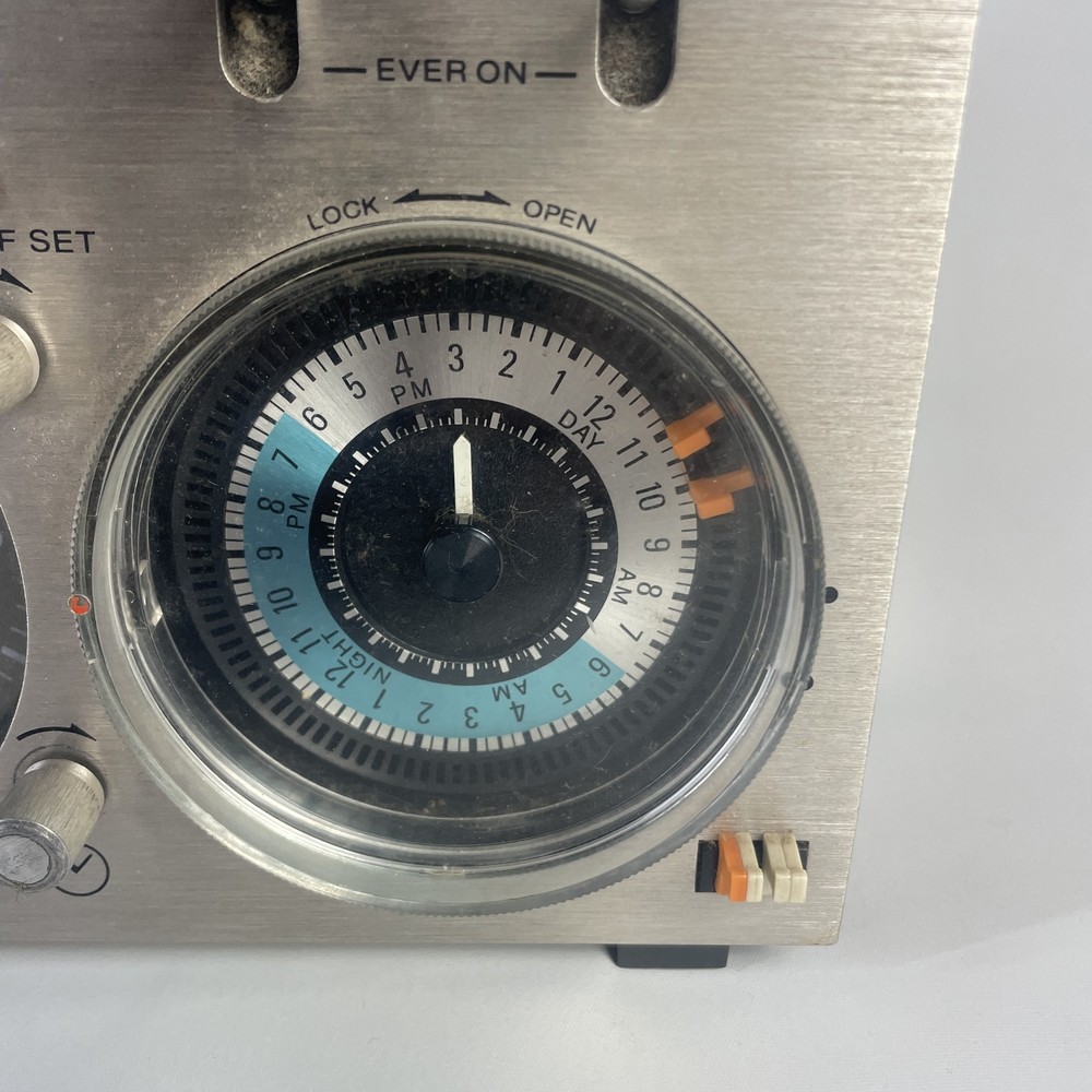 Sony PT-24 Vintage Program Timer 1970s Analog Clock Audio Accessory Silver GOOD