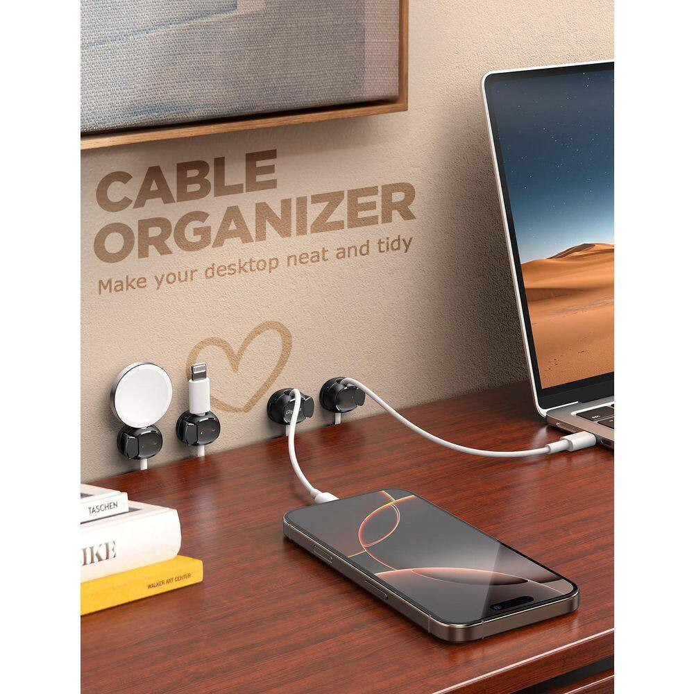 Cord Organizer 8Pack Cable Clips Dual Spring and Clasp, Max Secure] Adhesive Wir