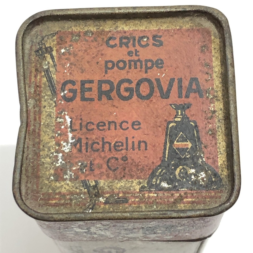 Antique Gergovia Compression Tester Tin Container Michelin