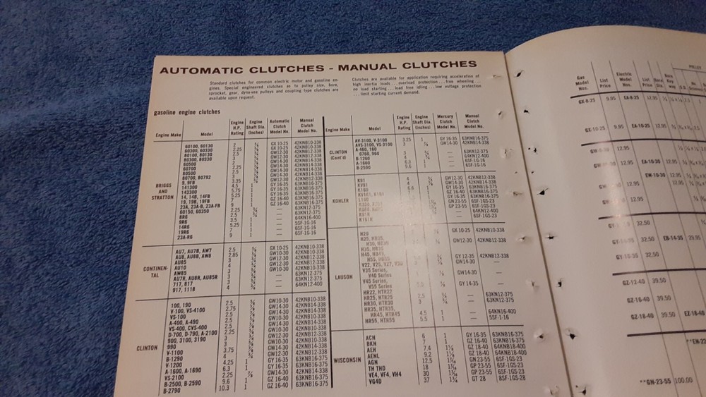 Mercury Clutch 1966 Catalog asbestos?