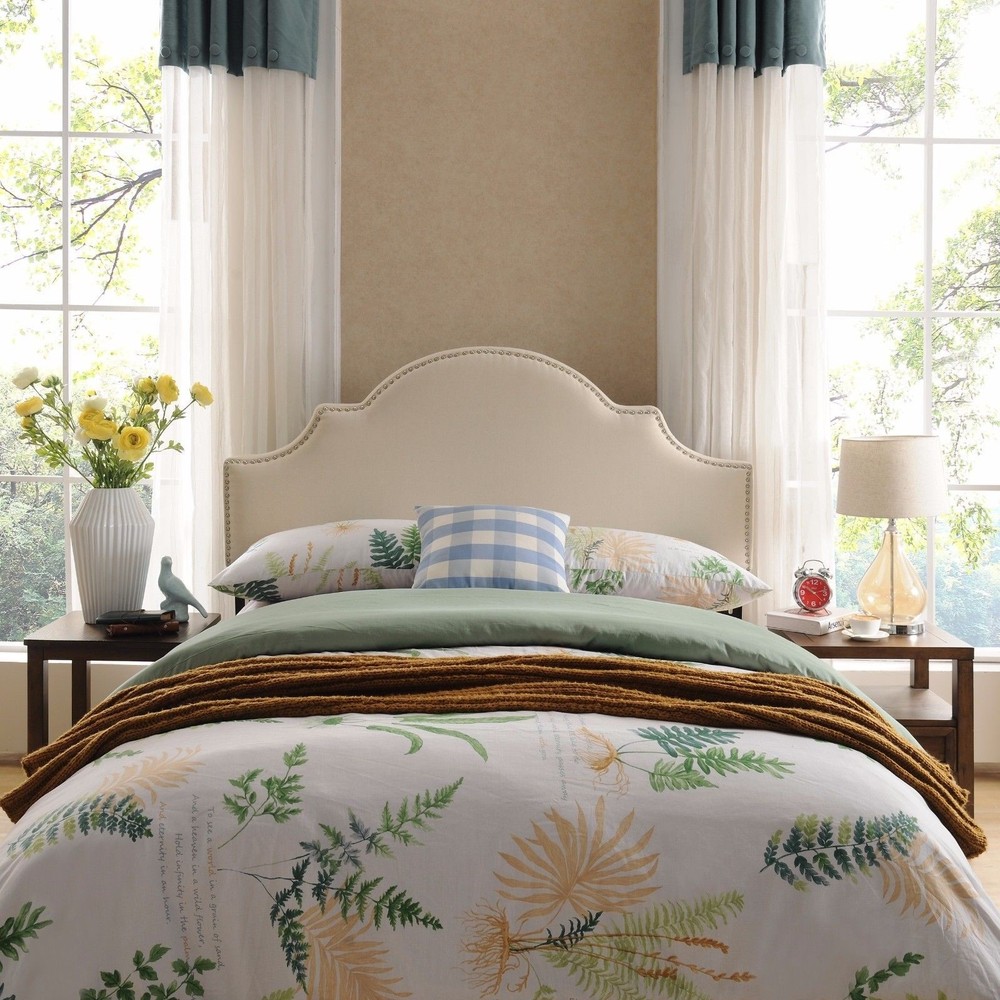 Gwenyth Studded Border Fabric Queen/Full Headboard